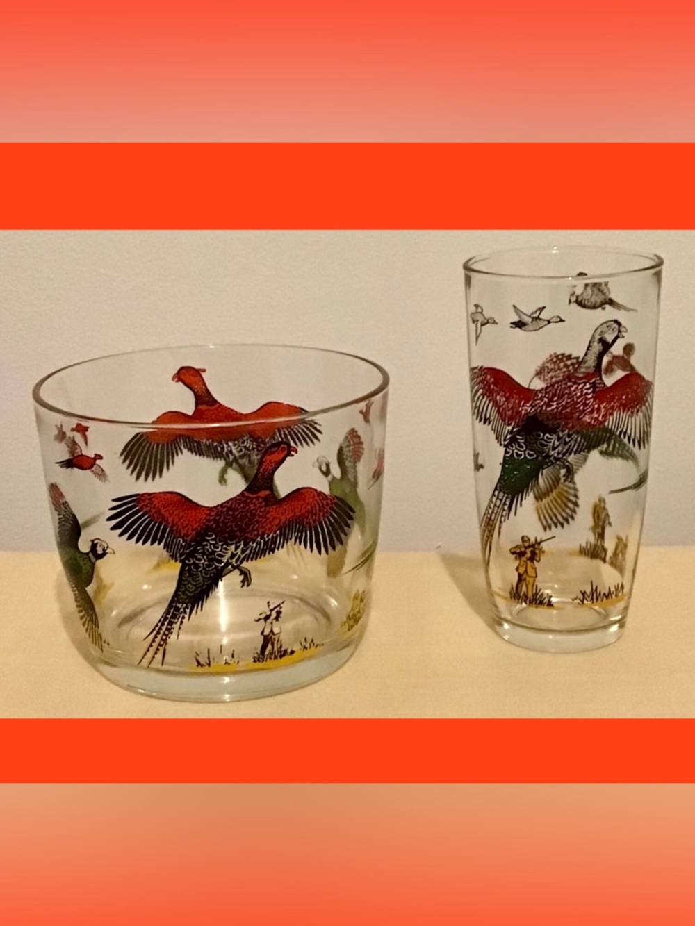 Vintage 50s Hazel Atlas Pheasant Set